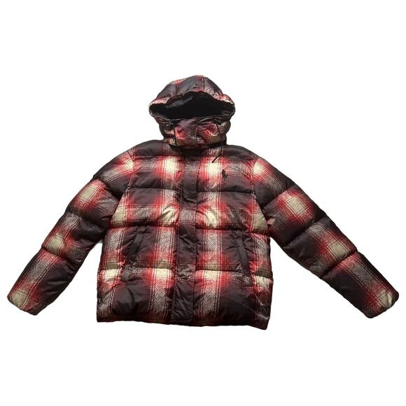 NEW Polo Ralph Lauren Carly Down Jacket Insulated Plaid Puffer Winter Coat Sz XL - Picture 2 of 11